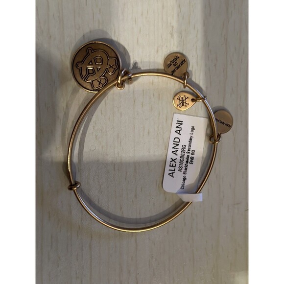 NWT Alex and Ani Secondary Logo “Chicago Blackhawks” Bracelet, Rafaelian Gold - Picture 2 of 3